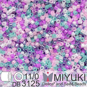 Korálky Miyuki Delica 11/0. Barva Cupcake Icing Mix DB3125. Balení 5g.